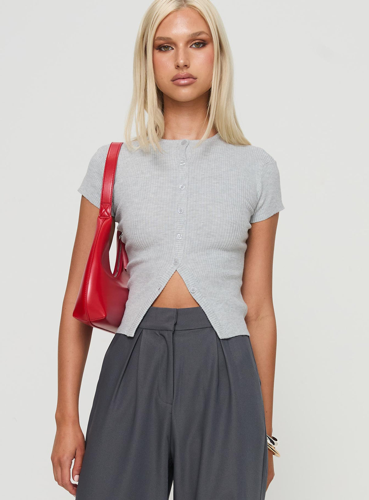 Suzu Knit Top Grey