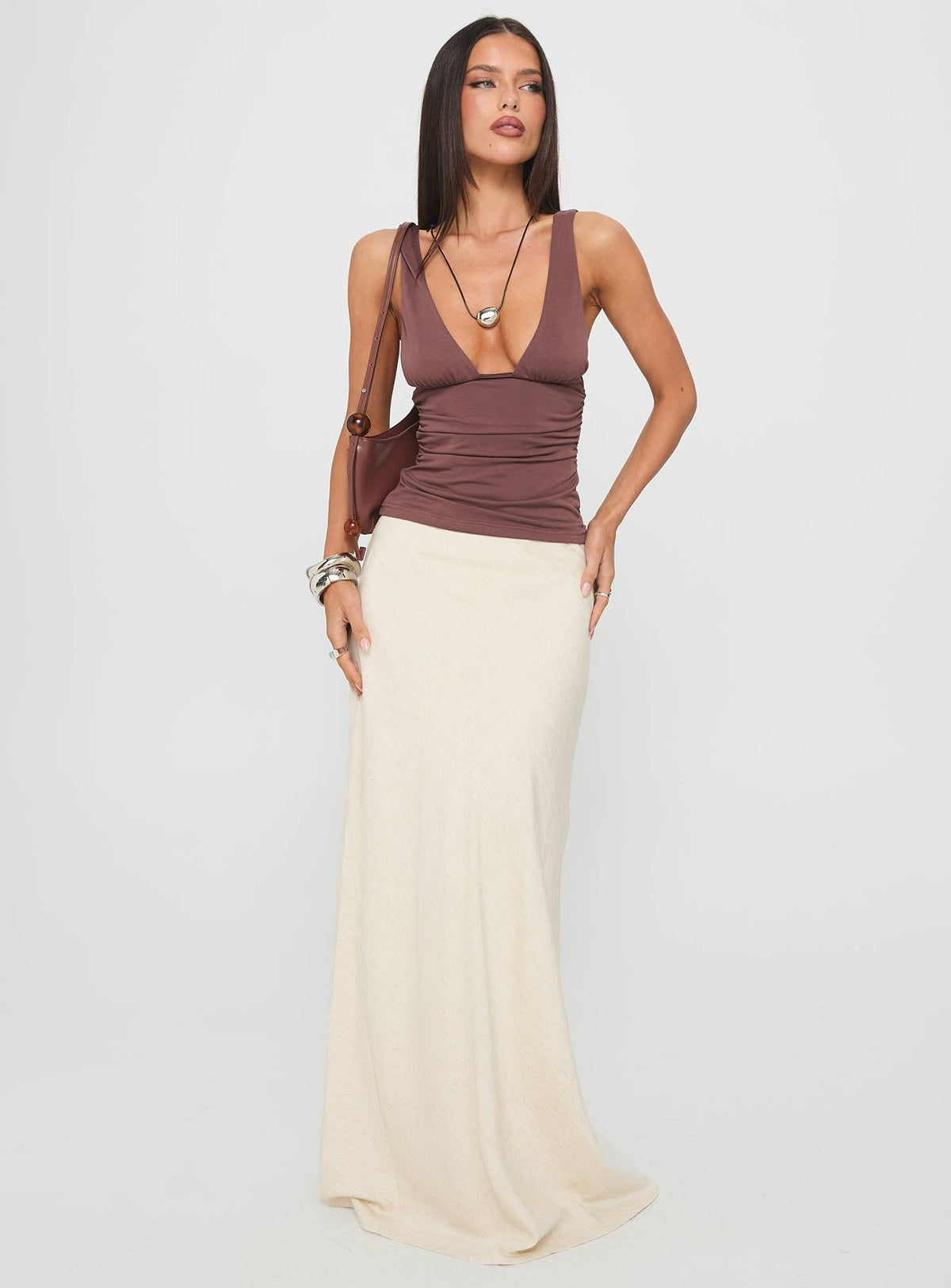 Sublime Ruched Top Brown