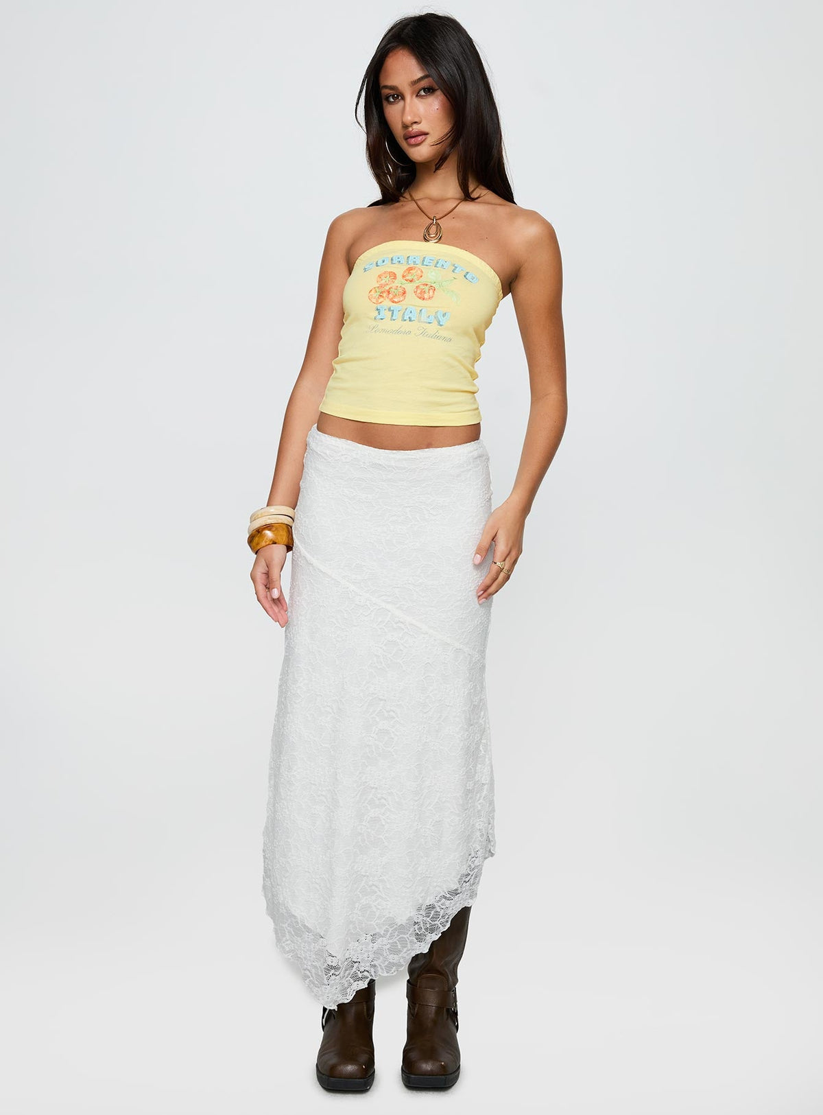 Sorrento Italy Strapless Top Yellow