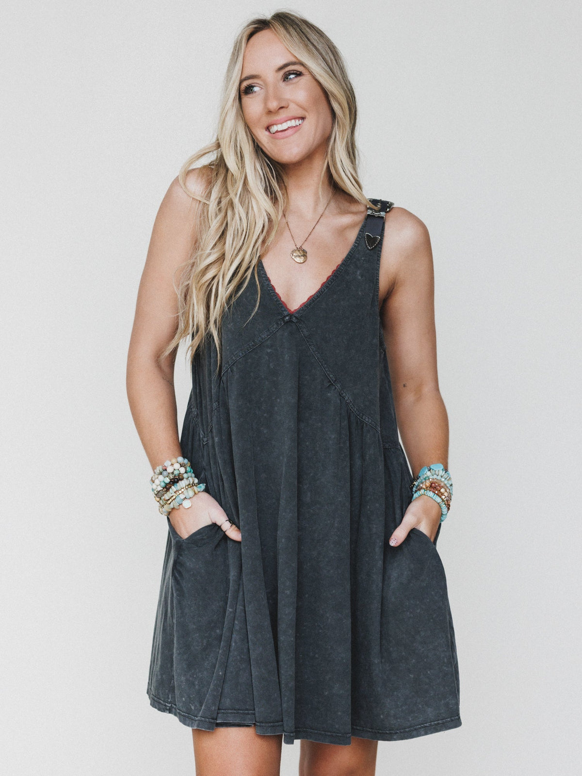Whisked Away Dress - Charcoal