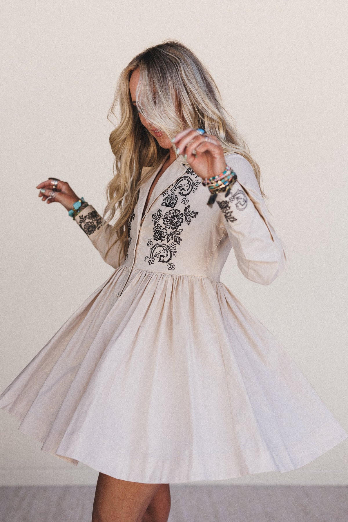 Always Yours Button Front Dress - Taupe