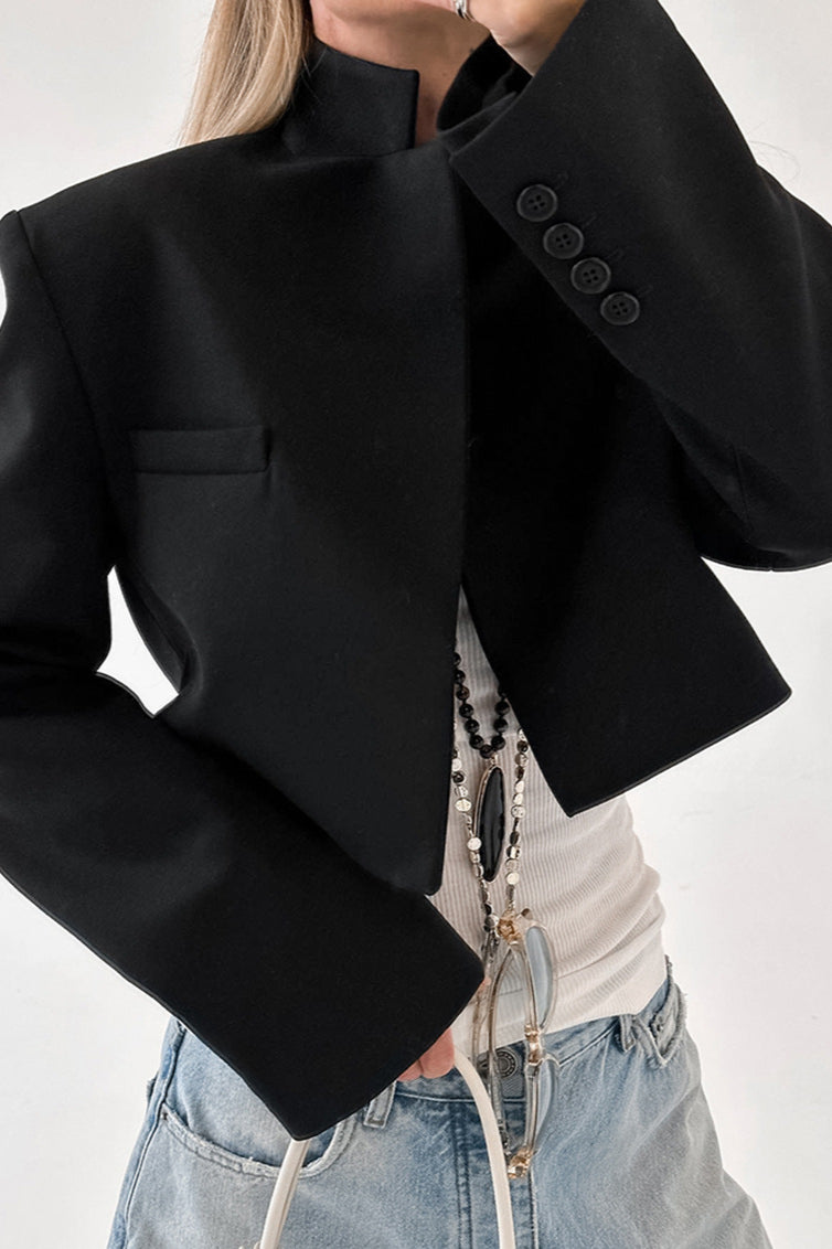 Trendy Cropped Suit Coat