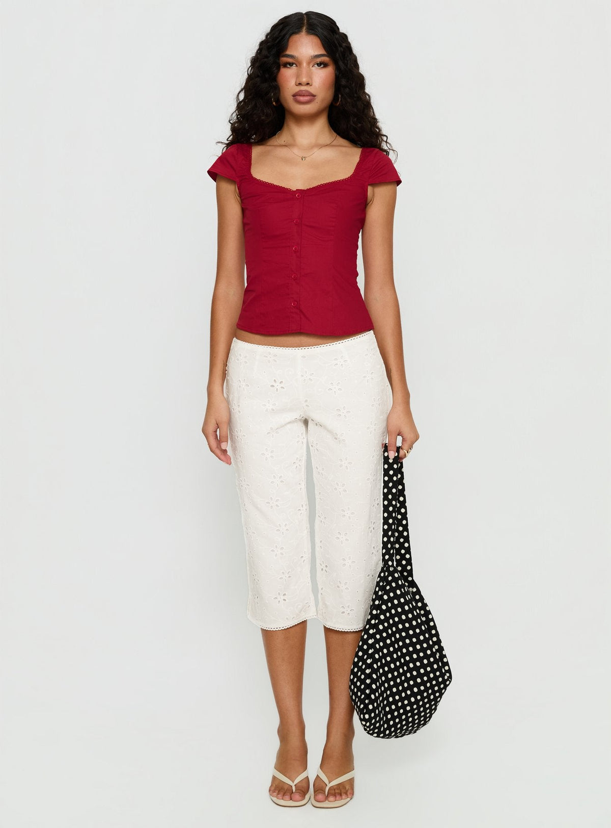 Transcendence Button Up Top Red