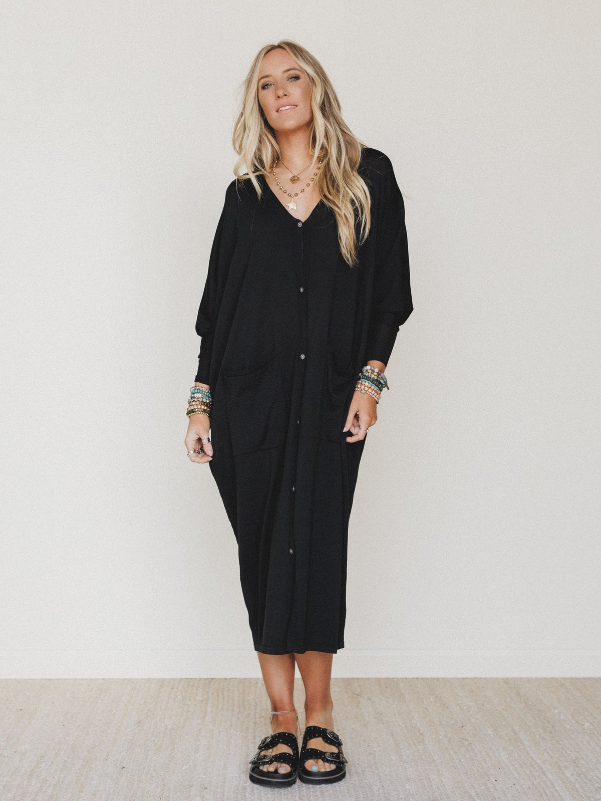Harper Duster Dress - Black