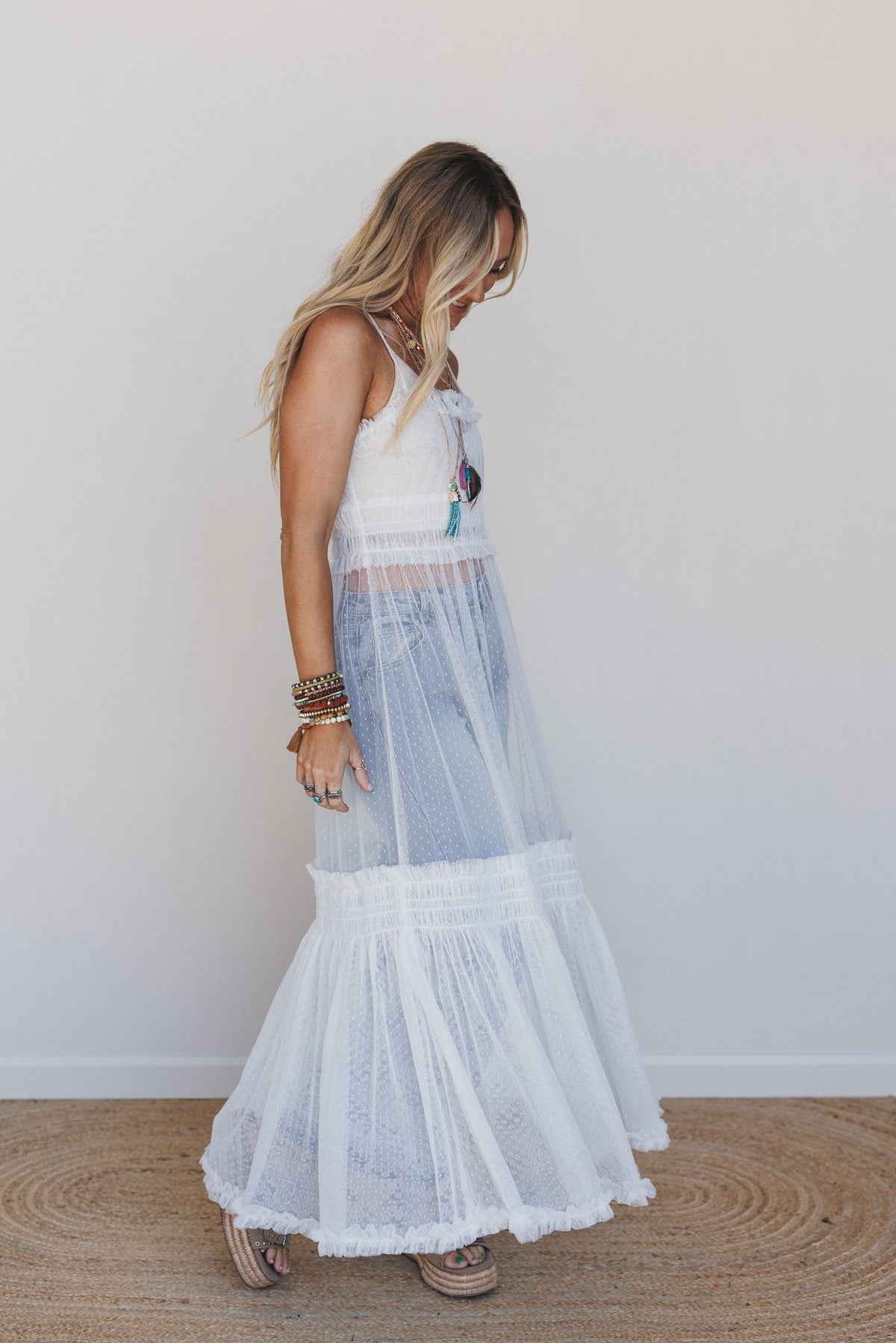 Light Layers Maxi Dress - White