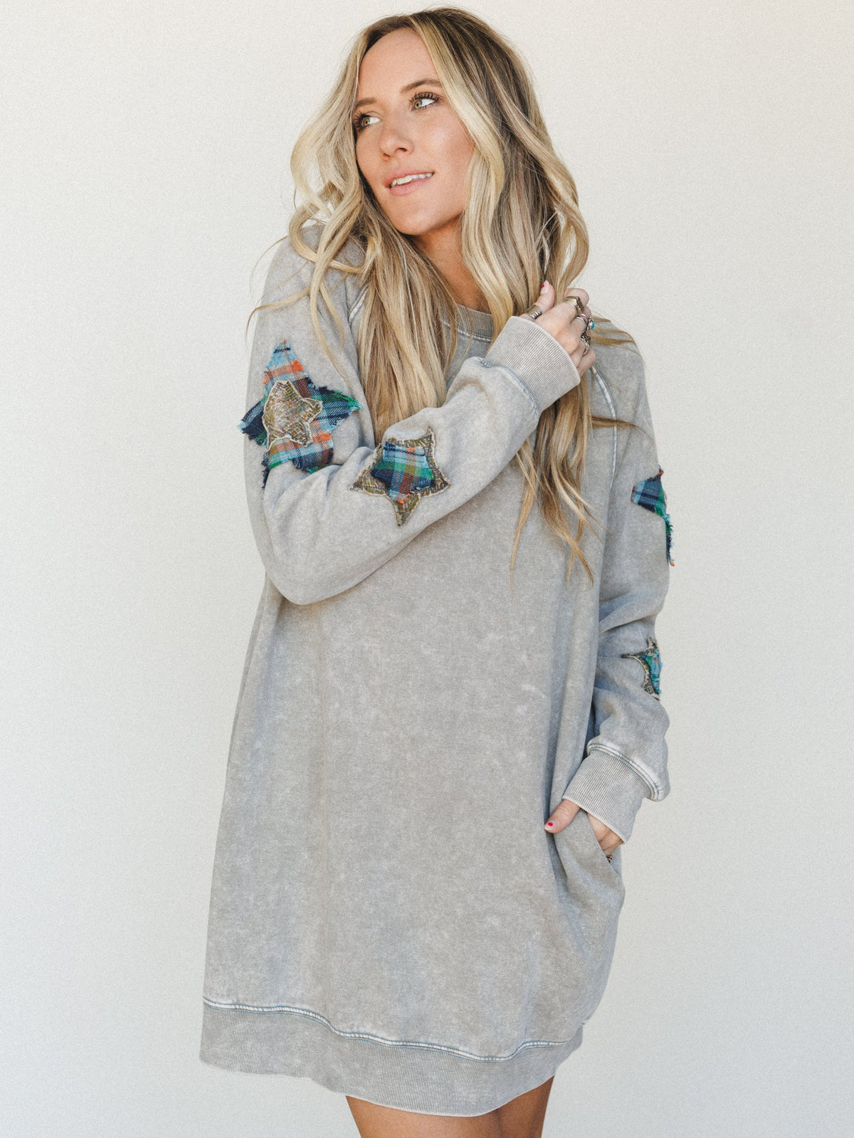 Starfall of Wonder Long Sleeve Dress
- Ash