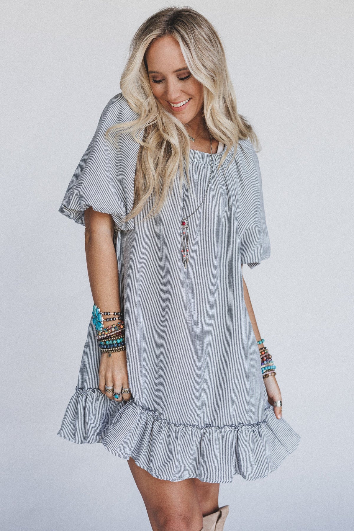 The Nest Solace Ruffled Hem Dress - Black
