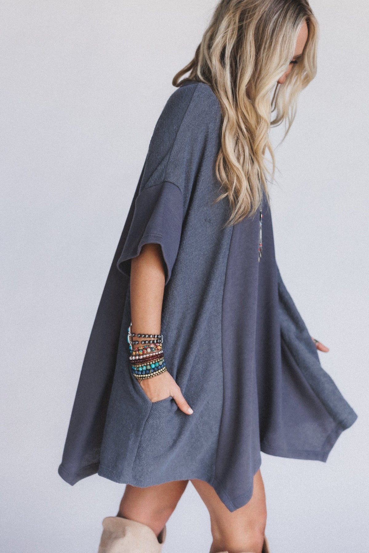 The Nest Meadowlight Tunic Dress - Charcoal
