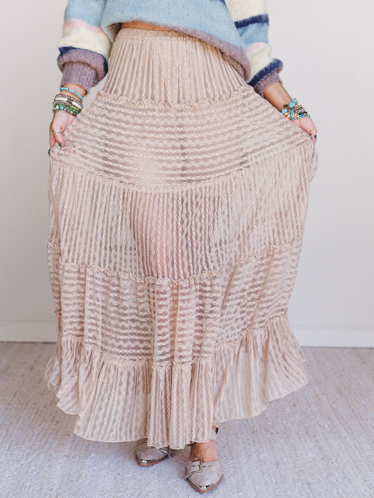 Catch The Drift Skirt - Natural