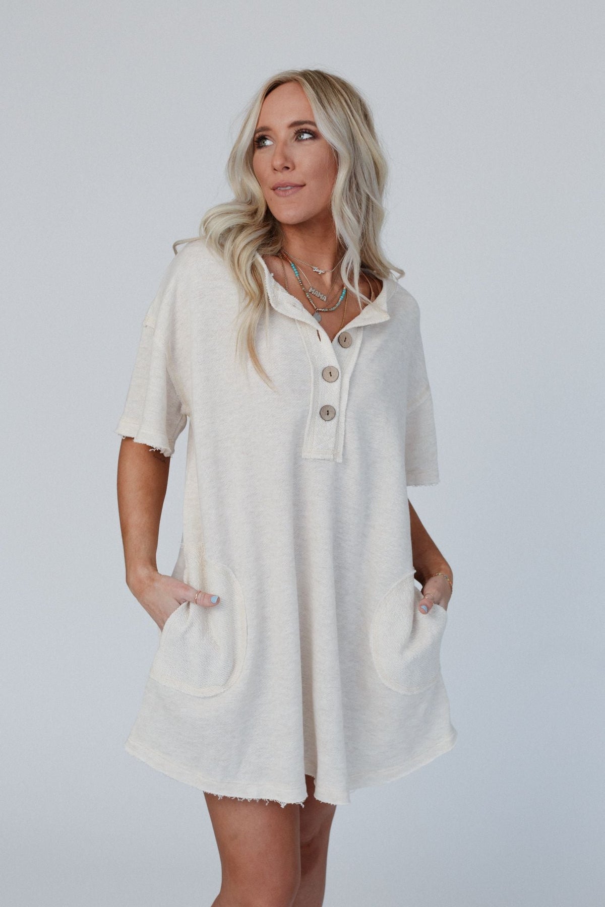 The Nest Jodi Tunic Dress - Oatmeal