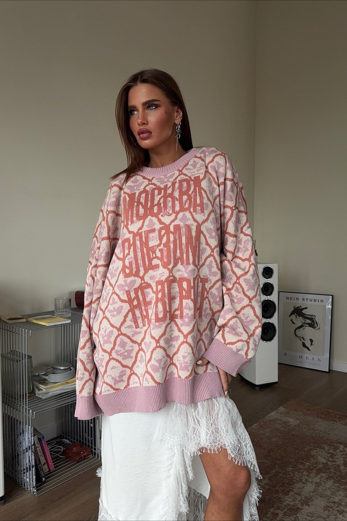 Vintage Letter Print Street Style Sweater