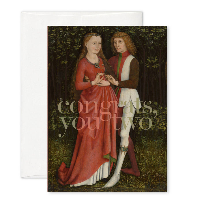"Congrats, you two" Bridal Couple Wedding Card