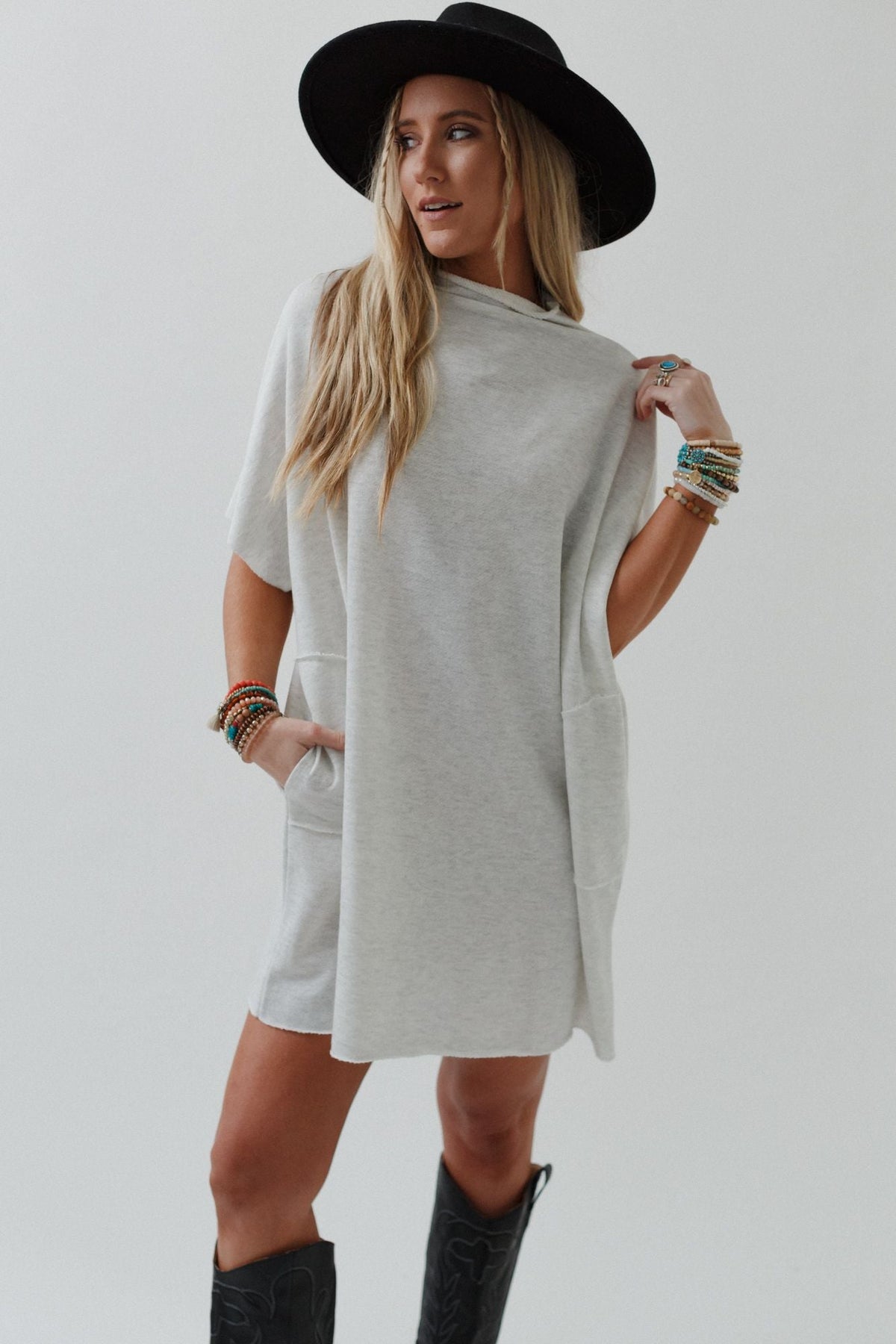 The Nest Laid Back Luxe Dress - Light Heather Gray