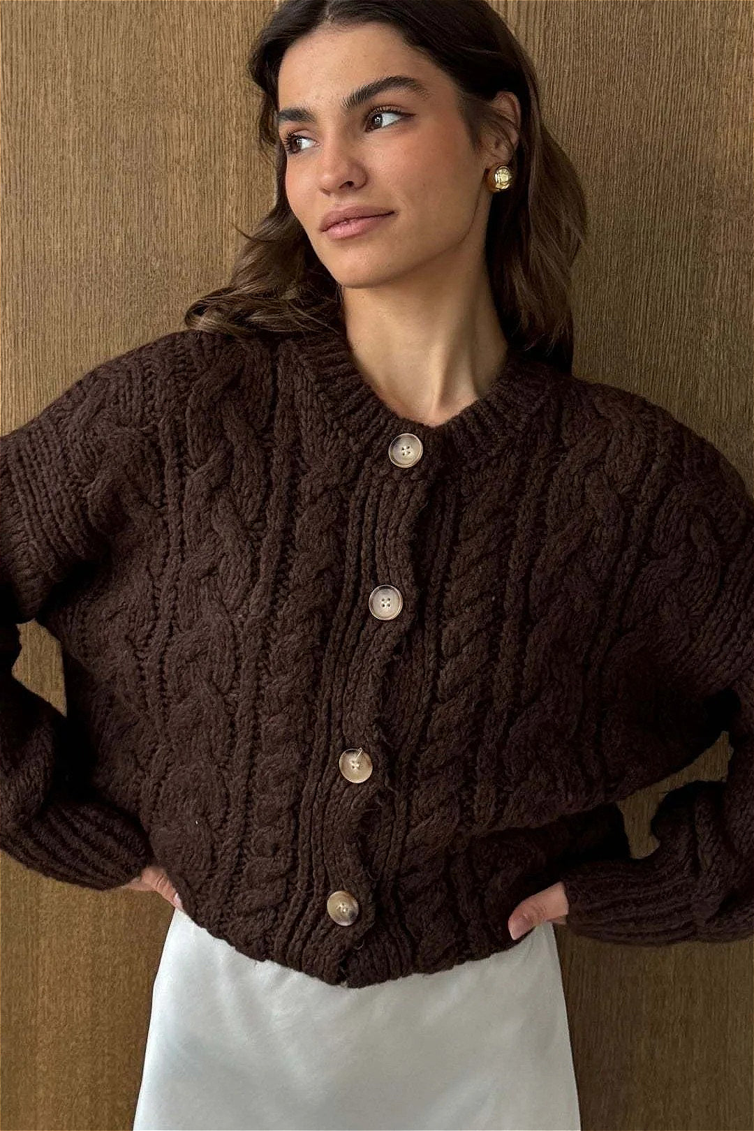 Vintage Cable Knit Crewneck Sweater