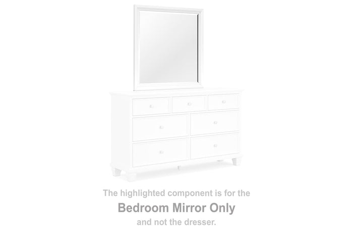 White rectangular bedroom mirror with simple frame