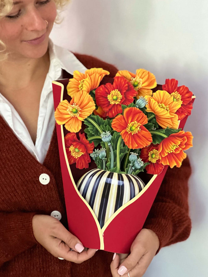 French Poppies Pop-Up Greeting Card