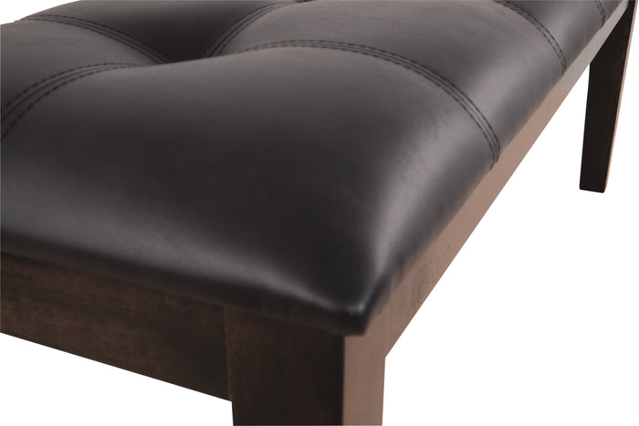 Ashley Furniture - HADDIGAN DINING ROOM BENCH - Dark Brown Leather Match|Wood - Benches - Additional View 7