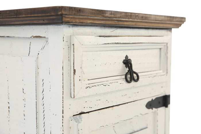 MANSION AGED WHITE NIGHTSTAND - Additional View 4