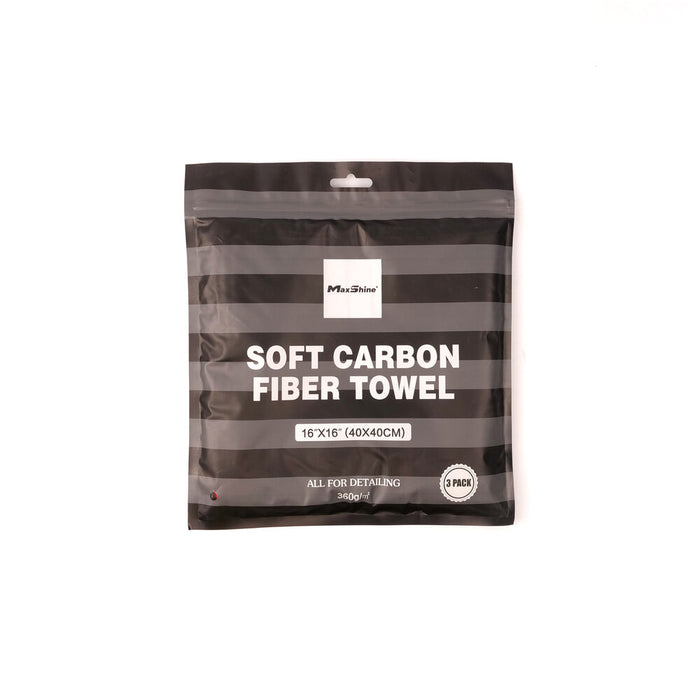 MaxShine 360GSM 16"x16"Premium Soft Microfiber Carbon Fiber Towel