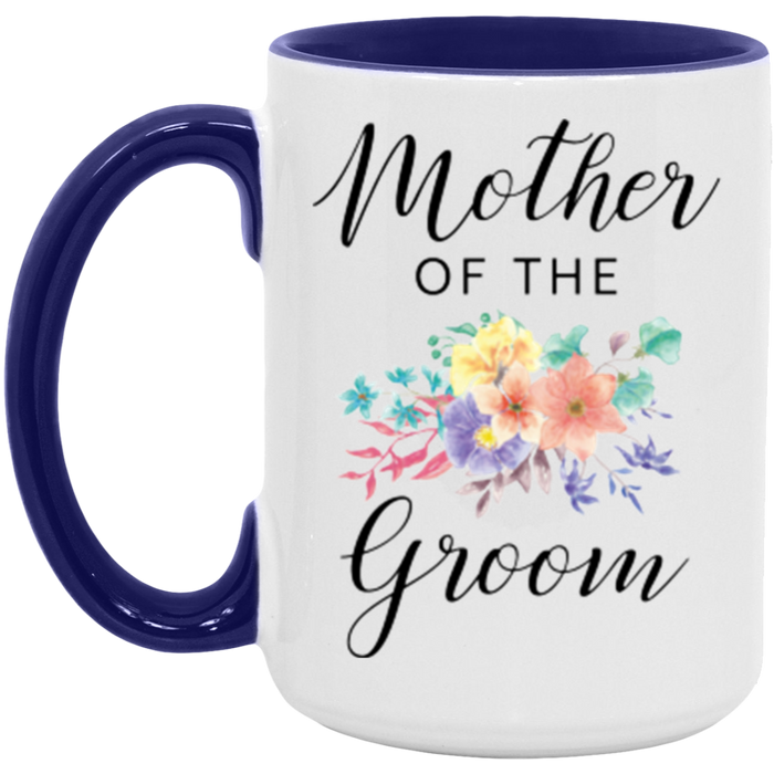 Mother of the Groom ceramic coffee mug in White/Midnight Blue