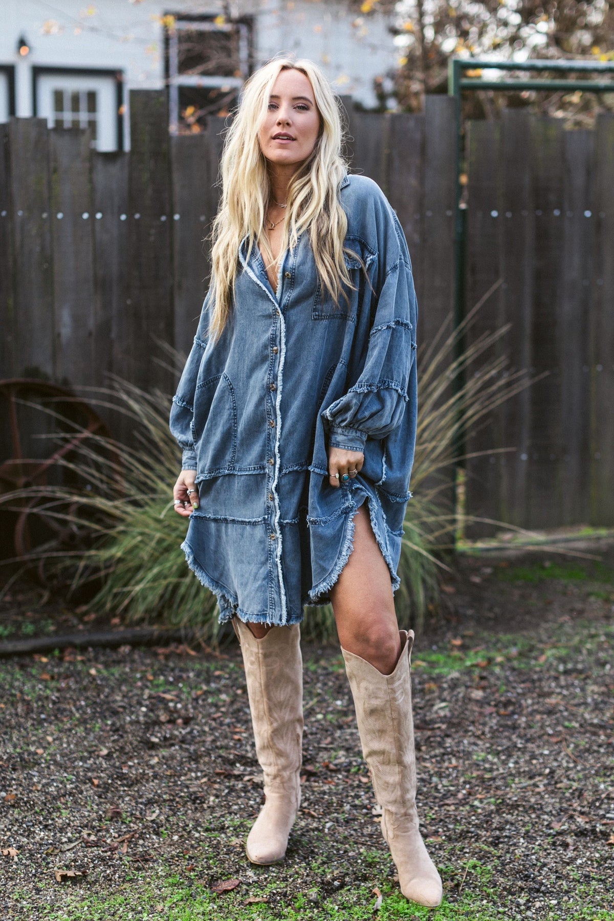 Ophelia Oversized Denim Dress - Dark Denim