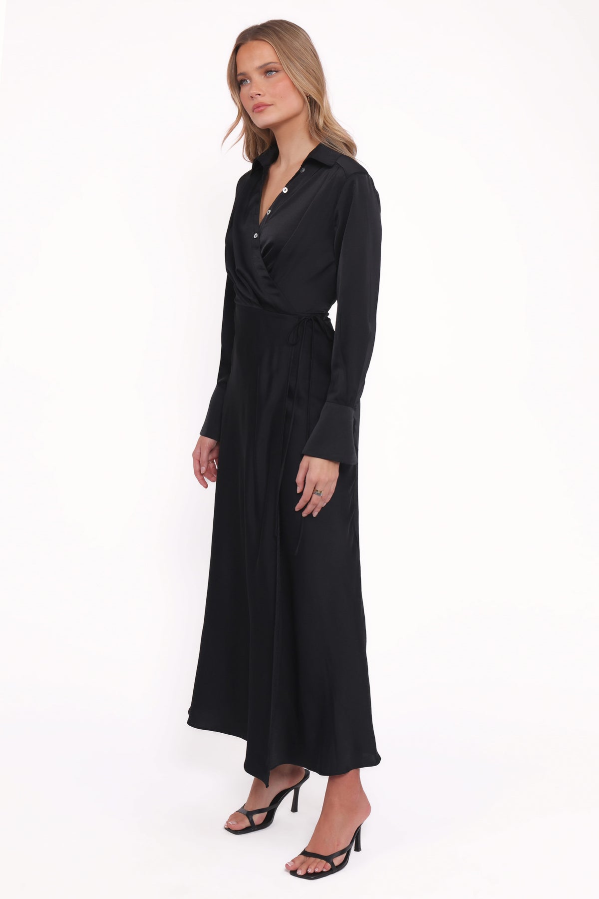 Verna Long Sleeve Maxi Dress - Black