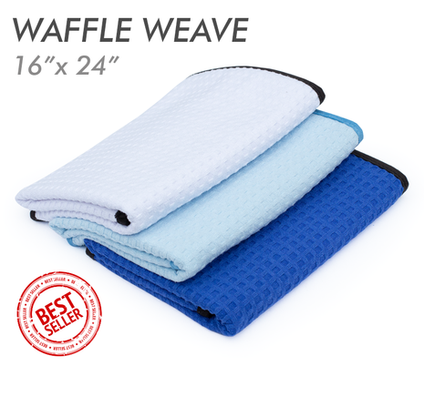 Premium Microfiber 16 x 24 Waffle Weave Towel