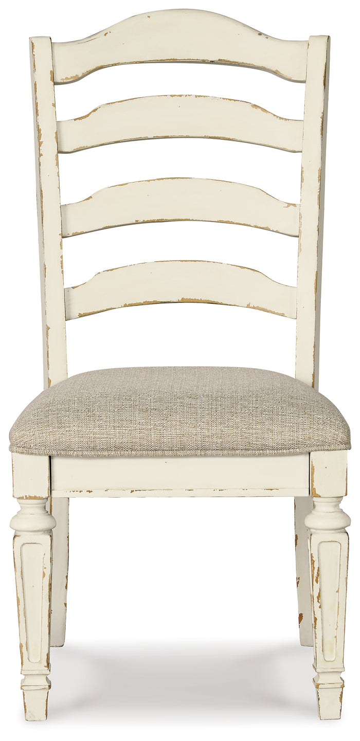Ashley Furniture - Realyn Ladderback Side Chair - White Fabric|Wood - Chairs - Additional View 4