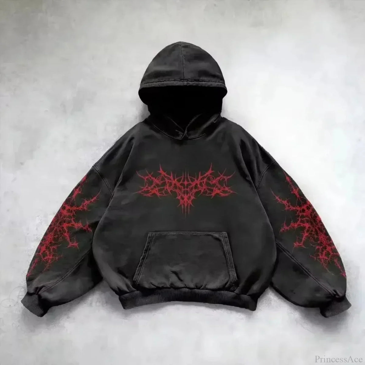 Vintage Y2K Gothic Printed Zipper Hoodie
