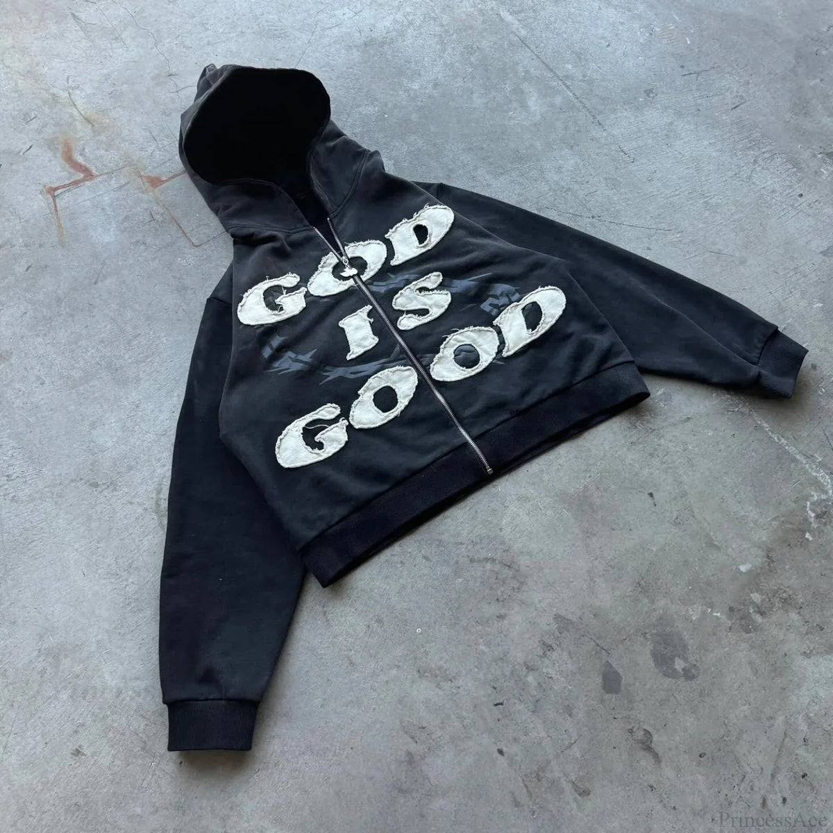 Y2K Mysterious Letter Embroidery Hoodie