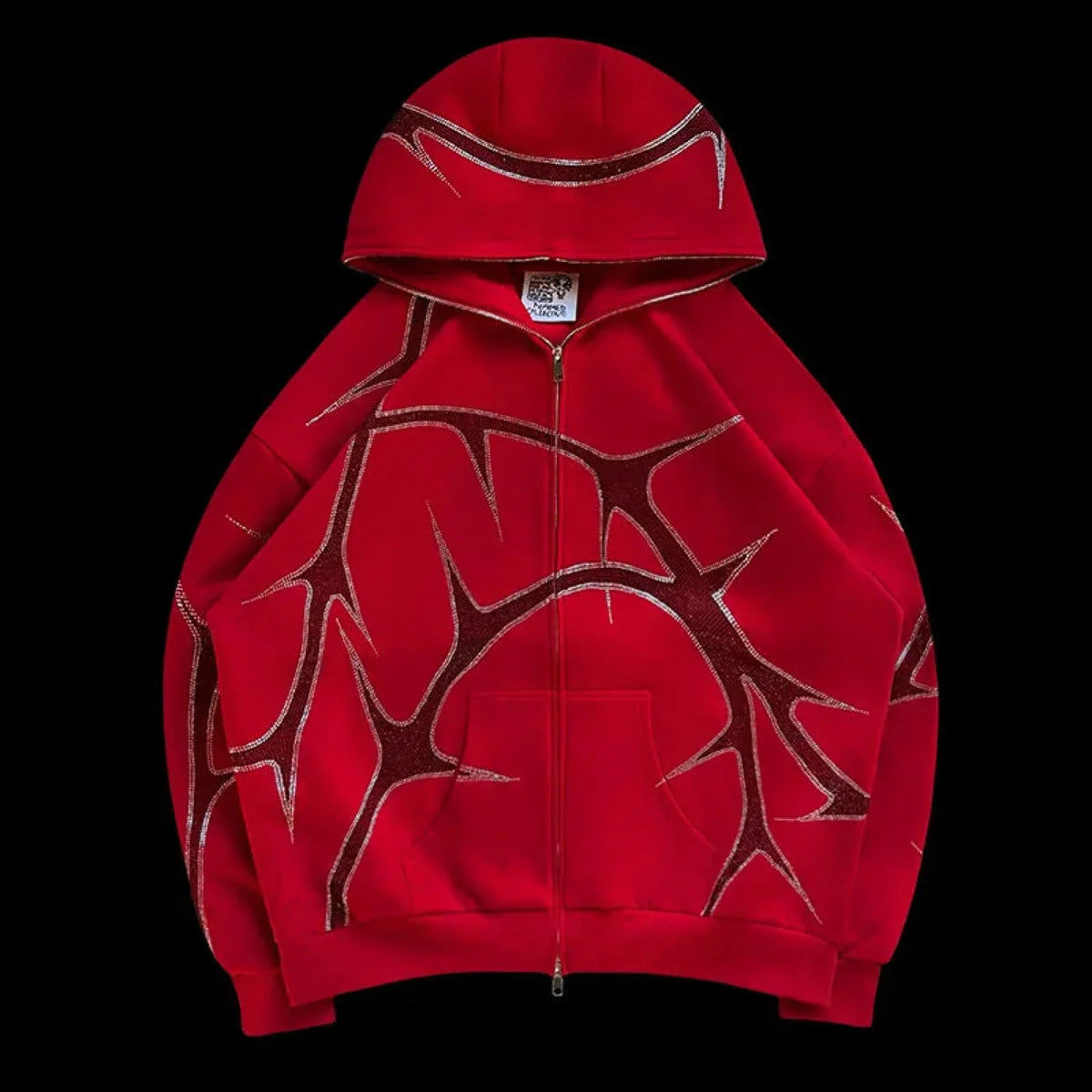 Y2K Mysterious Rhinestone Zipper Hoodie