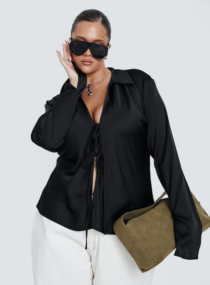 Way Life Goes Long Sleeve Top Black Curve