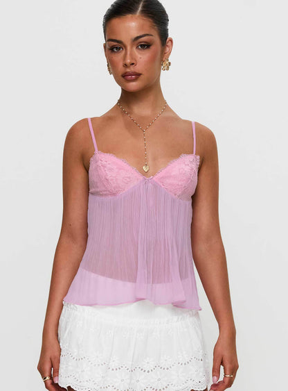 Zami Pleat Top Pink