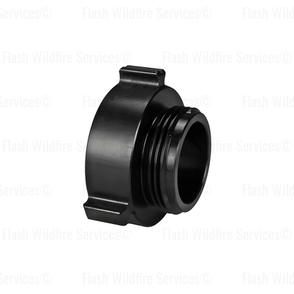 1.5 inch NST female x NPSH male aluminum hydrant adapter with rocker lug side view