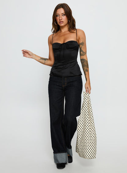 Hildy Tie Back Top Black