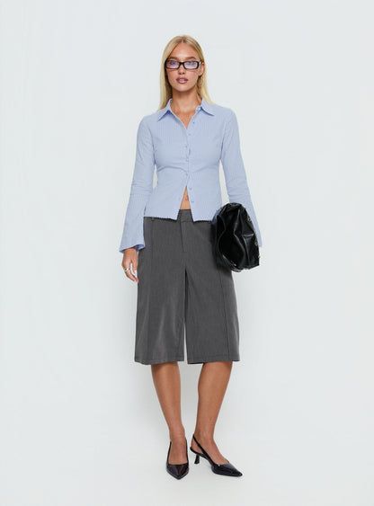 Emersonne Button Up Top Blue