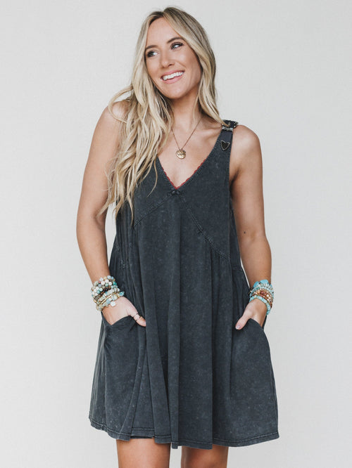 Whisked Away Dress - Charcoal
