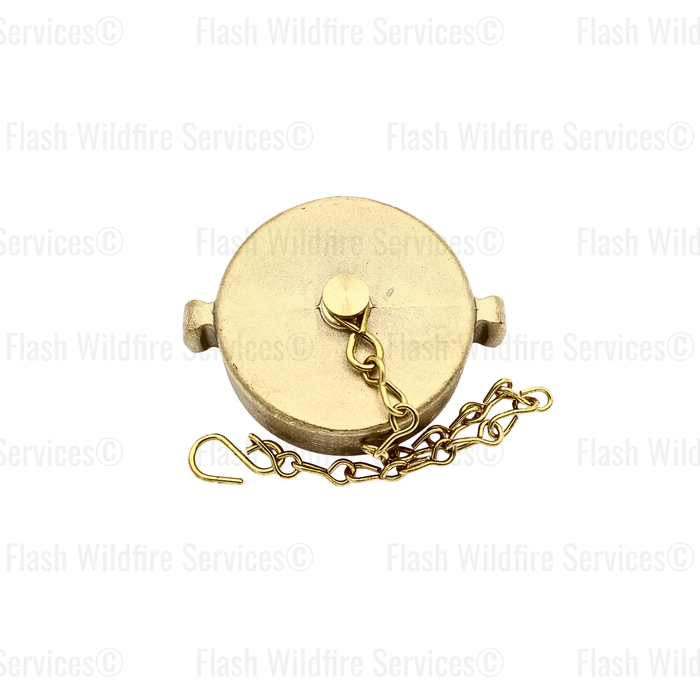 2.5" Female Cap — BC/Alberta (BAT) Thread, Brass, with Chain