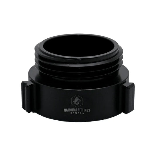 Black fitting with 'National Fittings Canada' logo on a white background