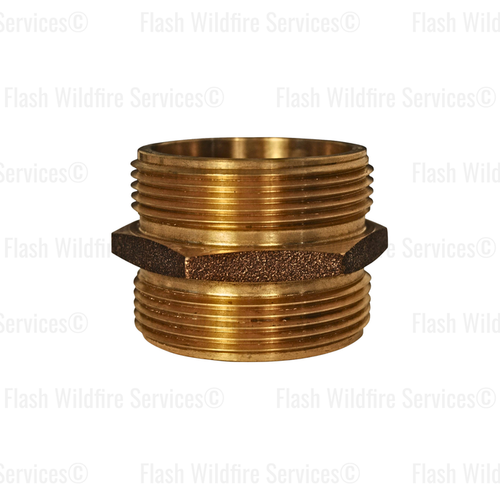 2.5" NPT x 2.5" NPSH Double Male Hex Nipple Brass