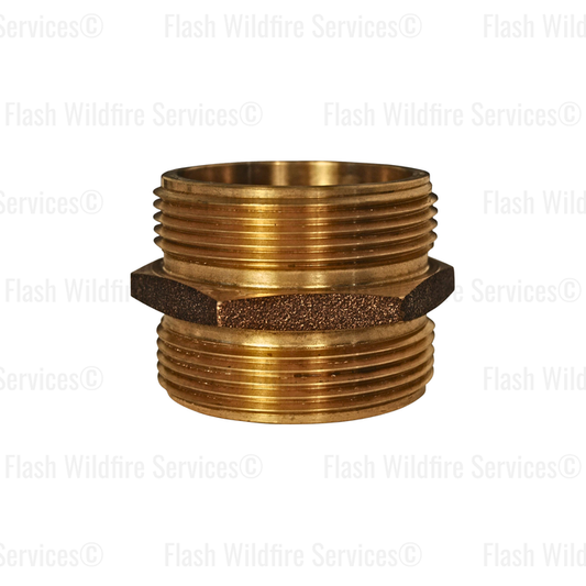 2.5" NPT x 2.5" NPSH Double Male Hex Nipple Brass