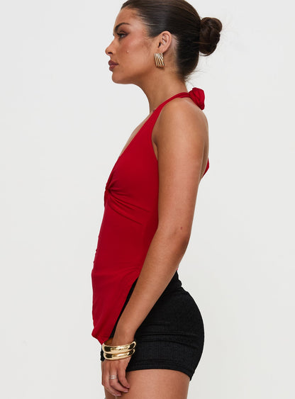 Chilli Halter Top Red