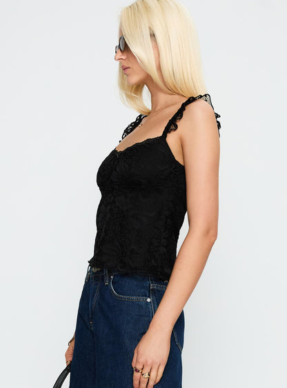 Madaleine Lace Top Black