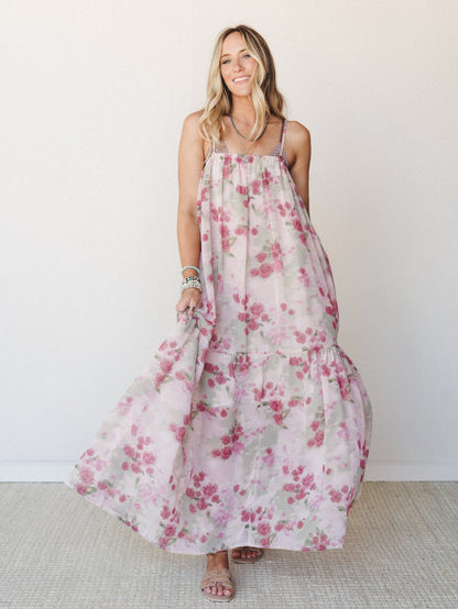 Days of Old Floral Maxi Dress - Mauve Rose