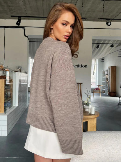 V-Neck Pocket Knit Cardigan