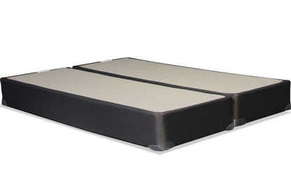 4-inch Amish boxspring with beige top panels and black foam sides
