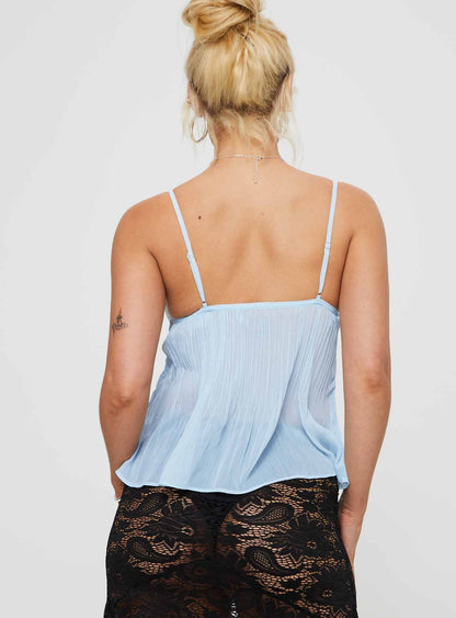 Zami Pleat Top Blue