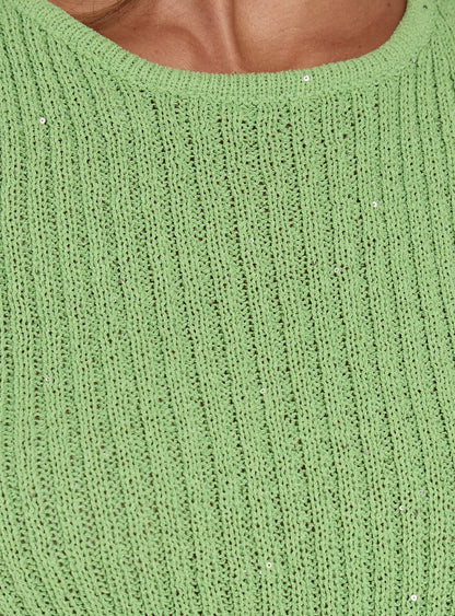 Love Notes Tie Side Sleeveless Top Green