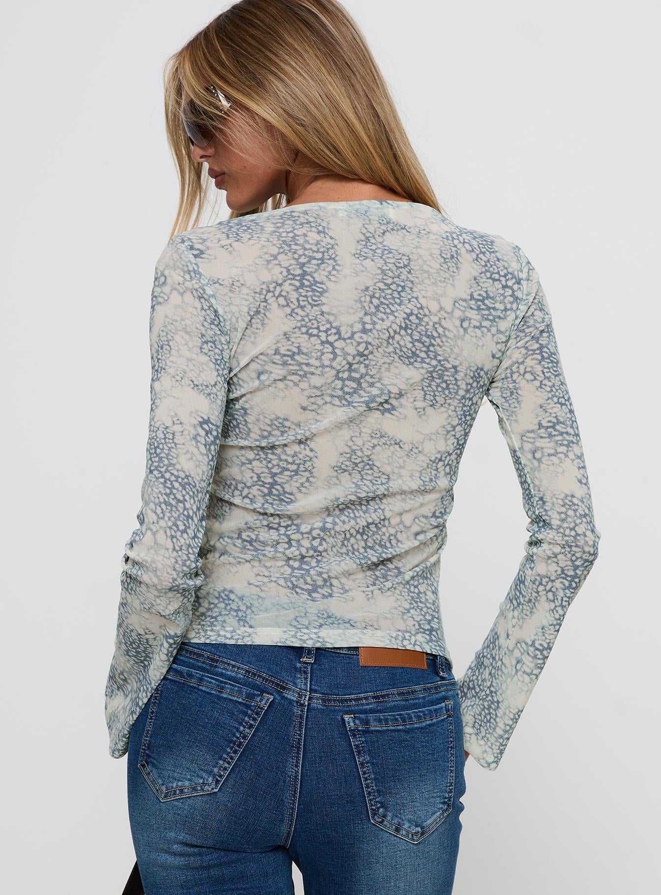 Let It Happen Boat Neck Long Sleeve Top Leopard