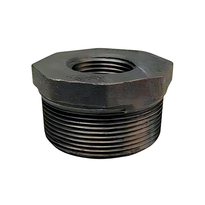 Black malleable iron reducer bushing with threaded connections